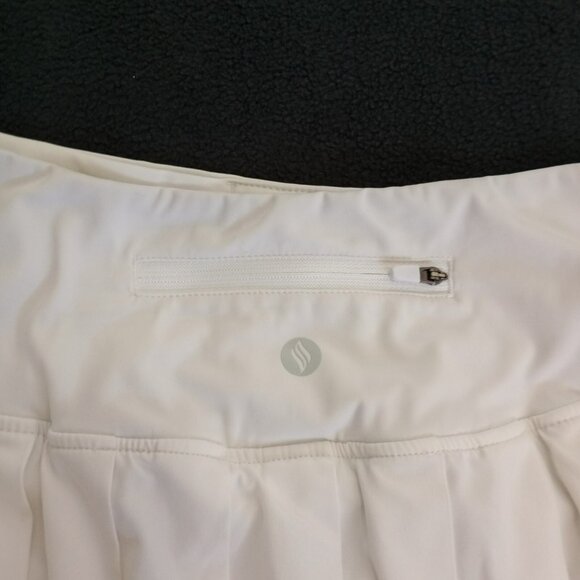 Santiny Womens Pleated Tennis Skirt With Built-In Shorts - White Athletic Skort - Picture 3 of 8